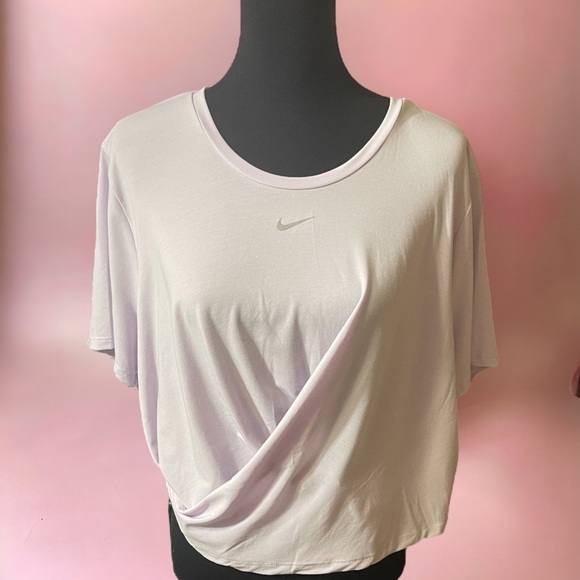 Nwt Nike Dri-FIT One Luxe Twist Standard Fit Short-Sleeve Top Size 1X Purple - Picture 16 of 16